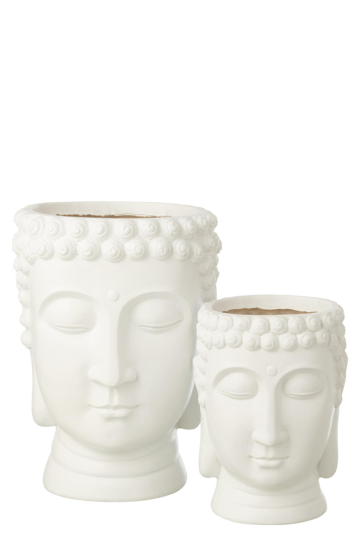 BLUMENTOPF BUDDHA Weiß - Weiß, Keramik (26.5/33.5cm) - J-Line