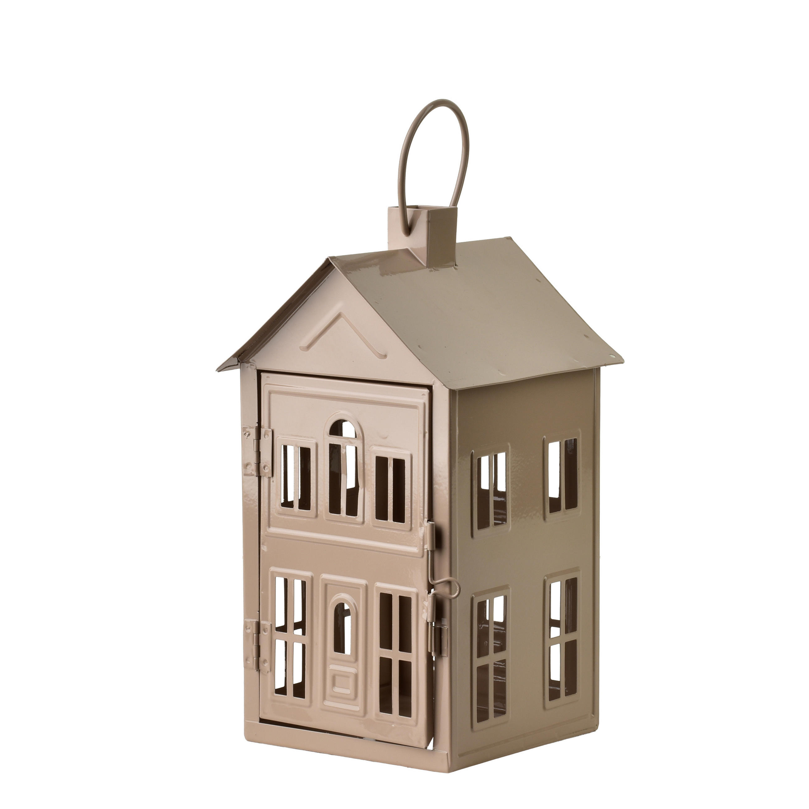 LATERNENHAUS Roger Beige 14,8x14,3xh26,8 cm Metall - Beige, Metall (14.3/26.8/14.8cm) - Mondex