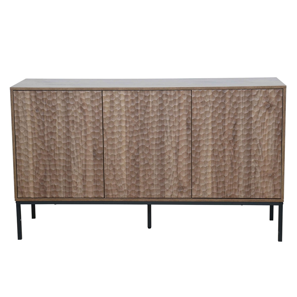 SIDEBOARD, dunkles Holzeffekt - Braun, Holz (40/85/147cm) - Oviala