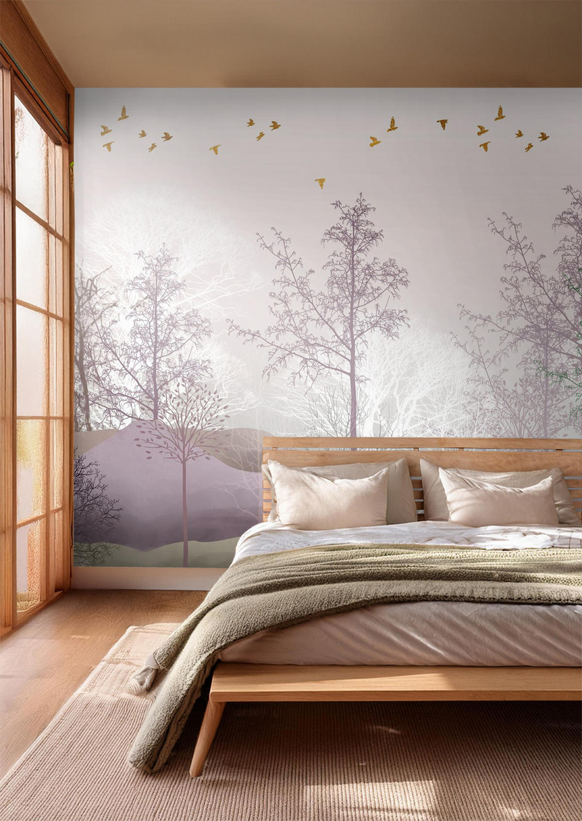 FOTOTAPETE bewaldete Landschaft 375 x 270 cm - Lila, Papier (375/270cm) - Sanders & Sanders