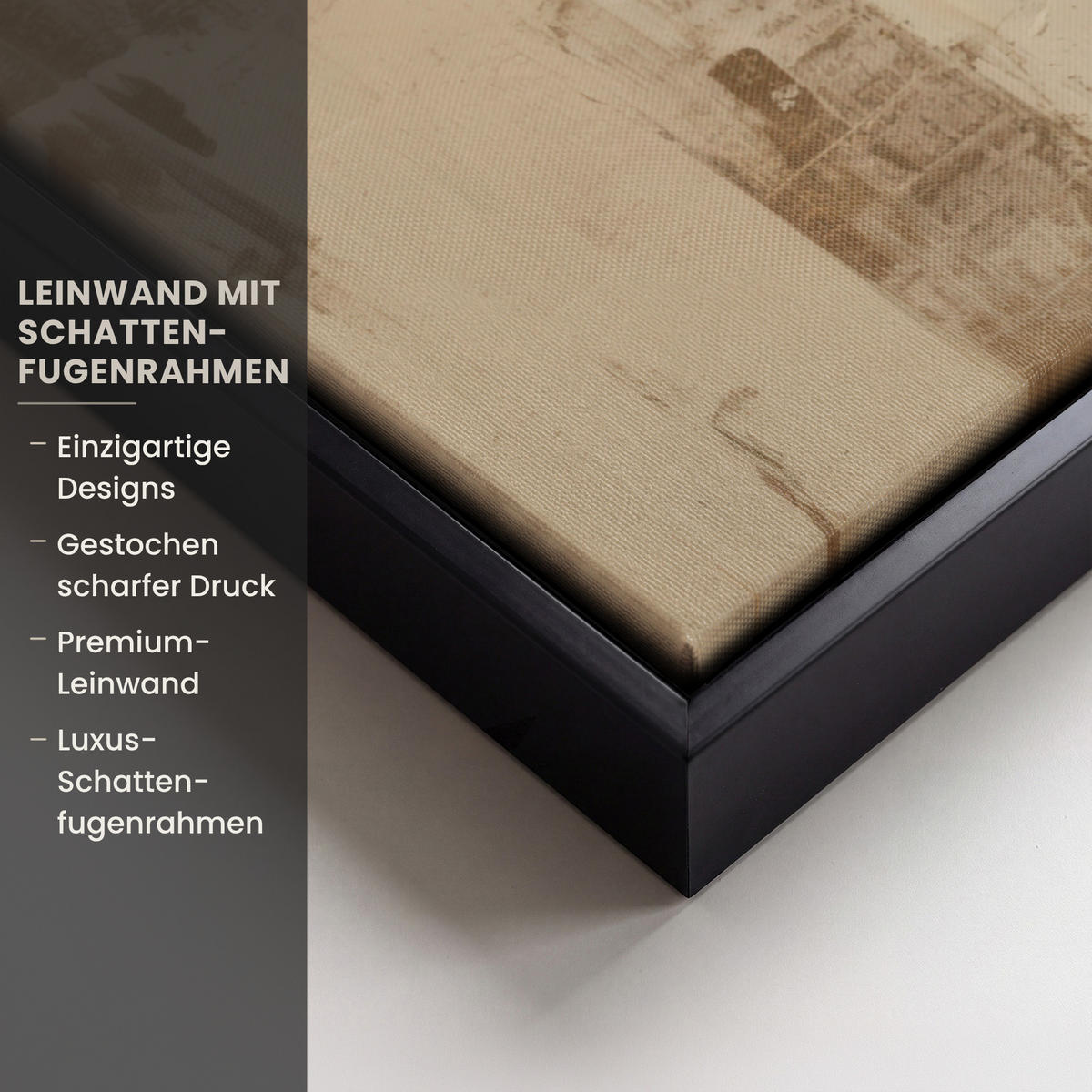 LEINWAND Bilder mit Rahmen - Frau - Gold - Abstrakt - Textur - 50x50 - Goldfarben, Textil (50/50cm) - MuchoWow