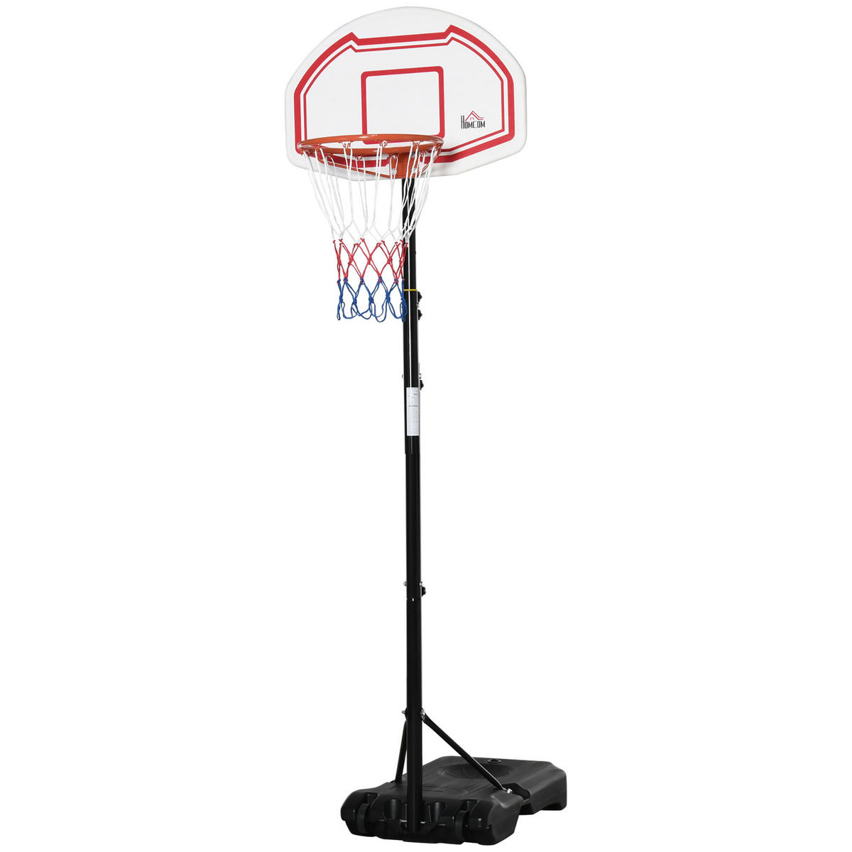 BASKETBALLKORB DE-18514 höhenverstellbar 2,1-2,6 m Schwarz/Weiß/Rot - Schwarz, Metall (76/70cm) - ComfortXL