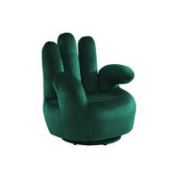 FINGERSESSEL drehbar - Samt - Tannengrün - CATCHY - Grün, Textil (78/89/82cm) - Vente-Unique