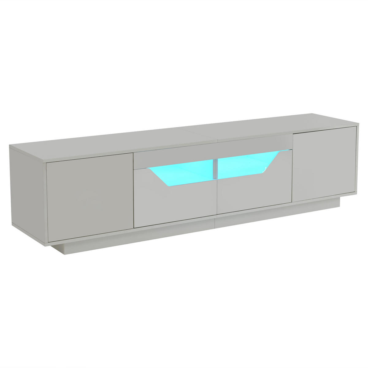 TV-ELEMENT180X40X45CM Weiß-Hochglanz LED-Beleuchtung für 75-Zoll-Fernseher - Weiß, Holz (48.79/26.19/65cm) - Raelunyi