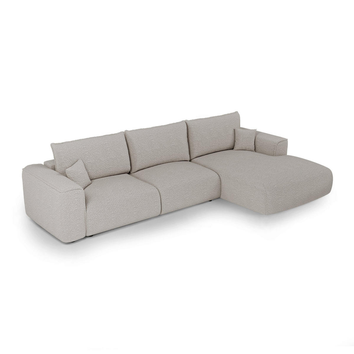 ECKSOFA rechtwinklig COMO Frottee Hellgrau 297cm - Hellgrau/Grau, Textil (297/167cm) - Premium Interiors