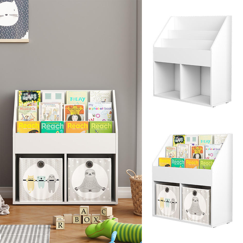 KINDERREGAL Conny Weiß 72 x 79 cm mit großen Ablagen - Weiß, Holzwerkstoff (72/79/30.5cm) - Vicco