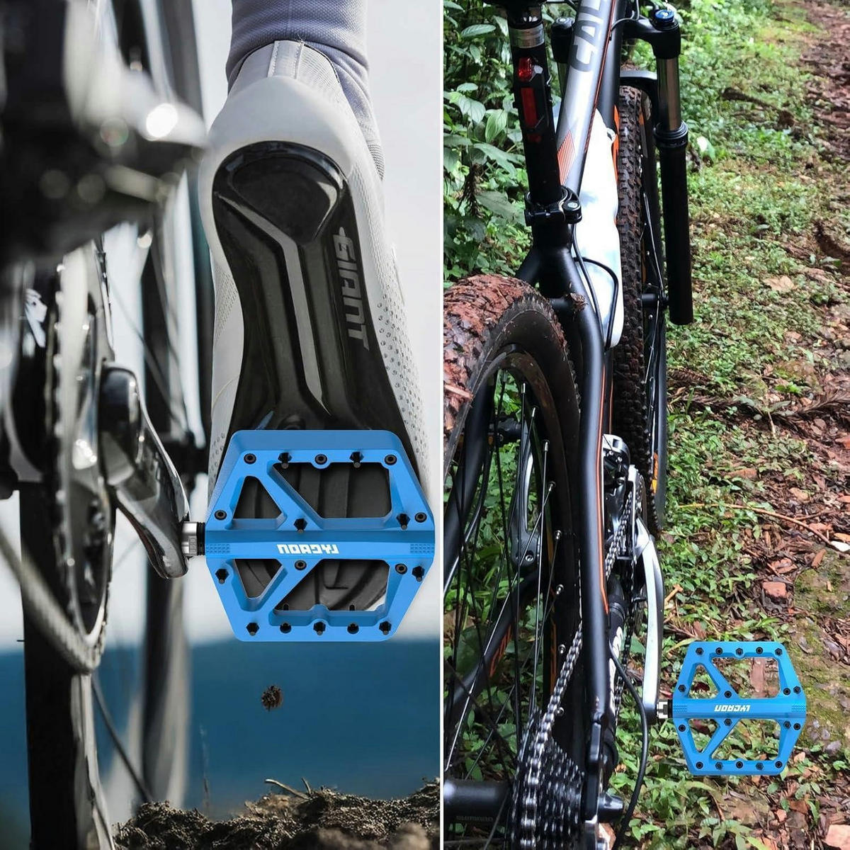 FAHRRADPEDALE Blau, Rutschfest, CR-MO Spindel - Blau, Kunststoff (10.9/1.4/10.9cm)