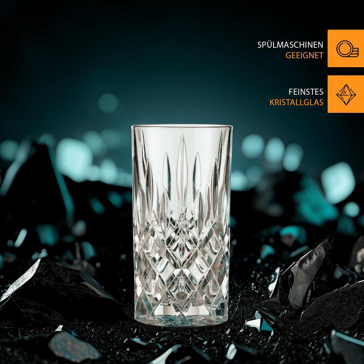 LONGDRINKGLÄSER Noblesse Colors Taupe 395 ml 2er Set - Taupe, Glas (0.395L) - Nachtmann