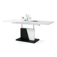 COUCHTISCH rechteckig Weiß Schwarz ausziehbar höhenverstellbar - Schwarz/Weiß, Holzwerkstoff (70/120/60cm) - designimpex