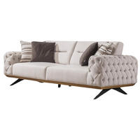 SOFA Havana 2-Sitzer Samt Creme - Beige, Textil/Metall (195/87/95cm) - Villa Möbel