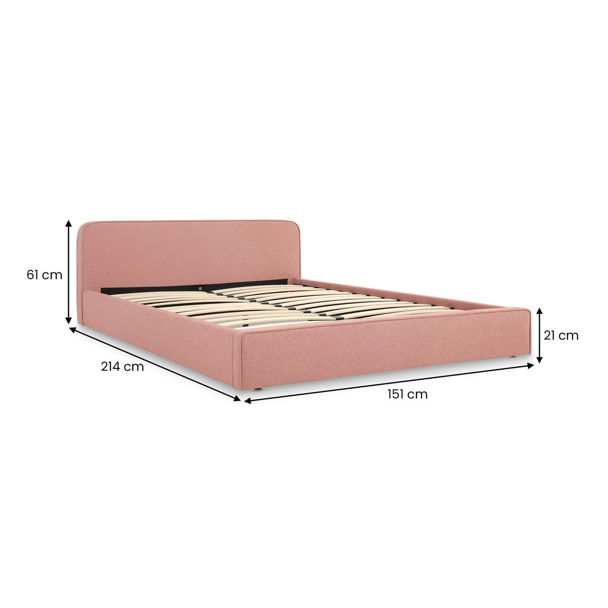 POLSTERBETT MARINI 140X200 CM - Altrosa, Textil (140/200cm) - IDIMEX