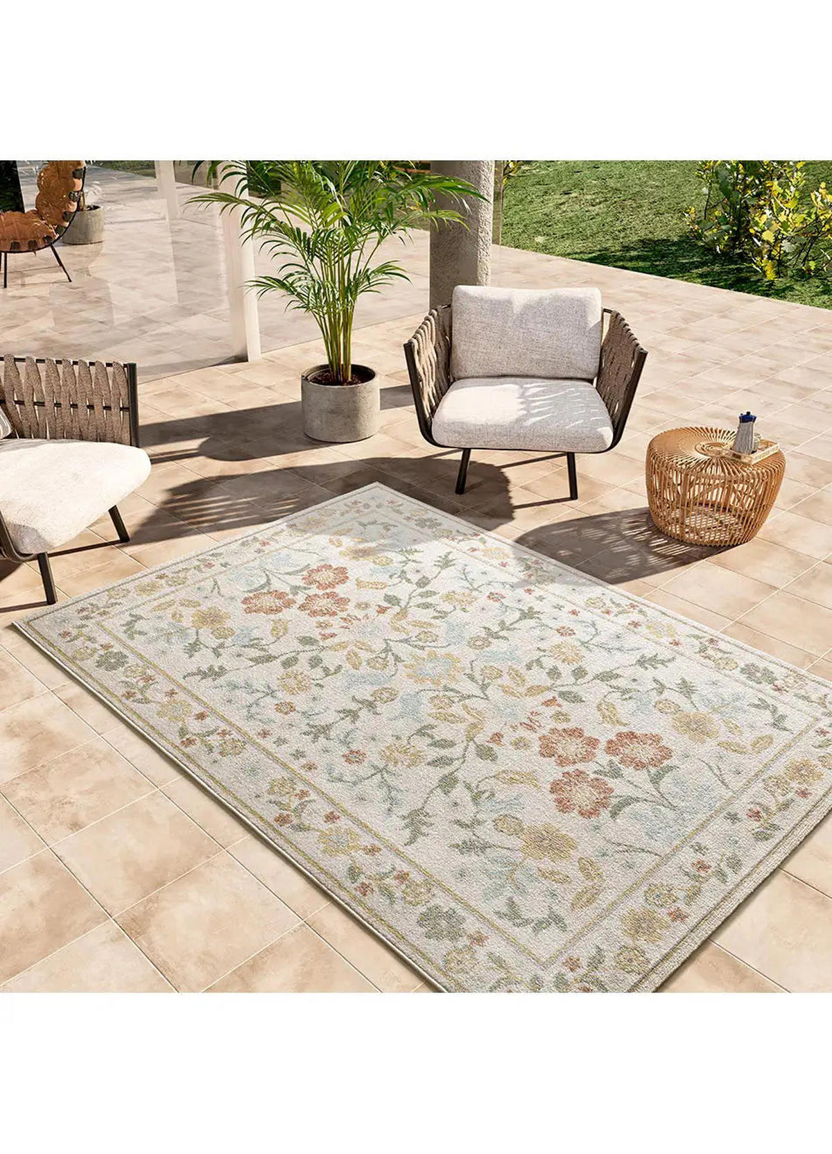 IN- & OUTDOOR-TEPPICH Beige / Mehrfarbig Samara 120/170 cm - Beige/Multicolor, Textil (120/170cm) - Atticgo