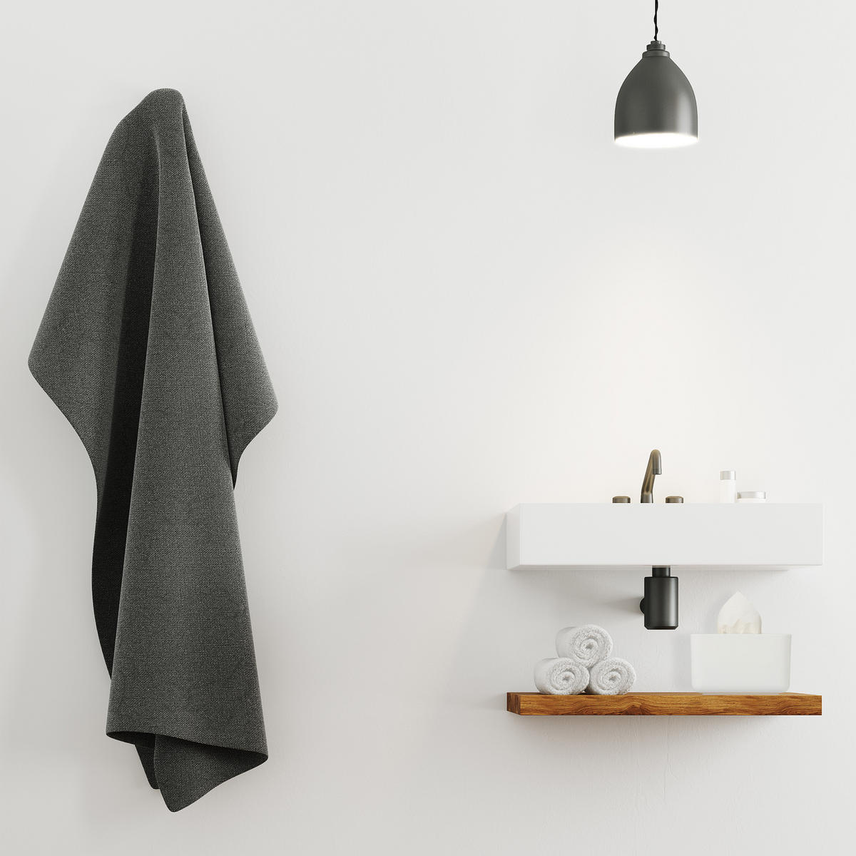 TÜCHERBOX - Weiß, Holz/Kunststoff (13/17/10cm) - Relaxdays