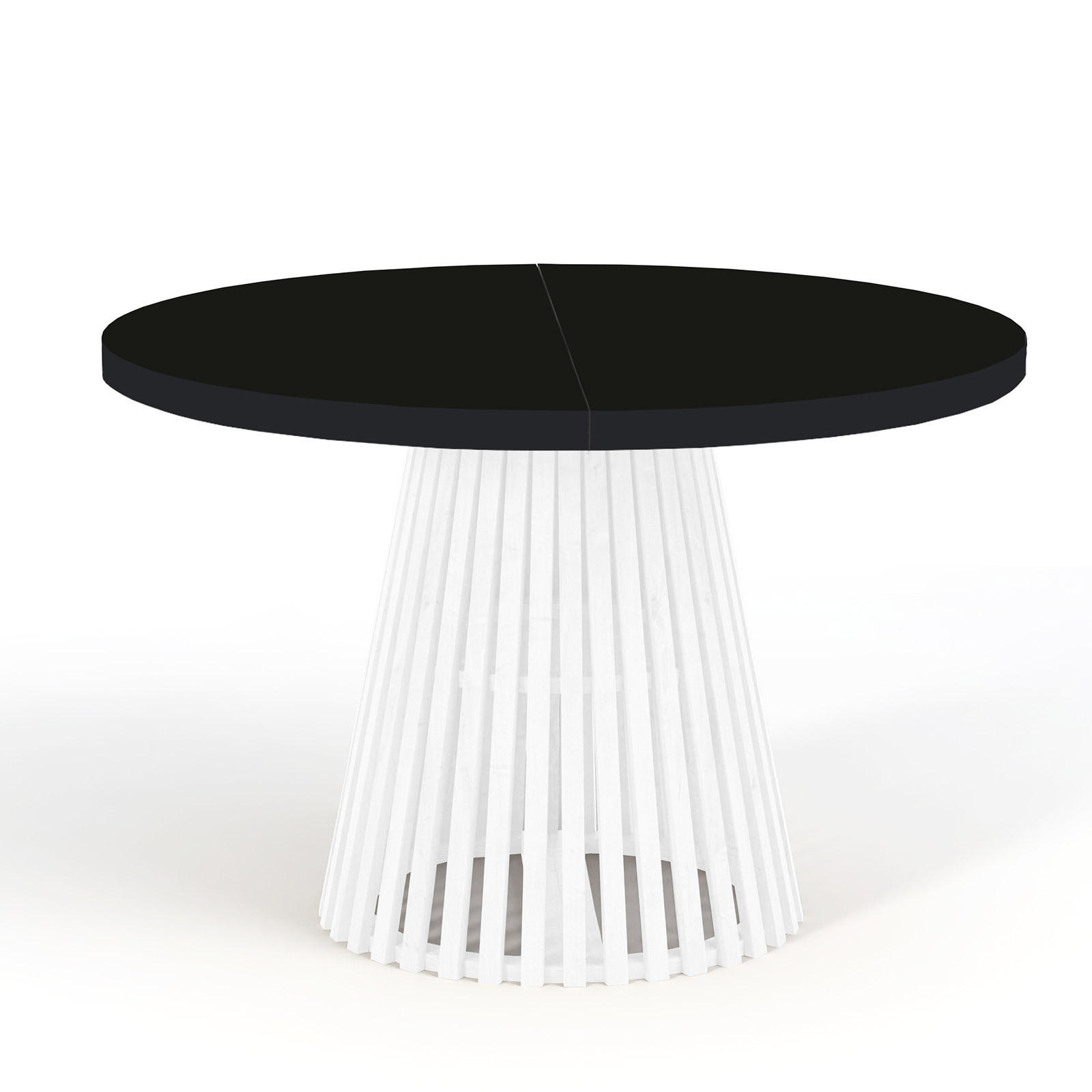ESSTISCH runder ausziehbarer Tisch für Esszimmer DOVER 100 / 200 cm, Farbe: Schwarz / Weiß - Schwarz/Weiß, Holz (200/100/77cm) - Dekori_Interiors