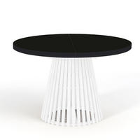 ESSTISCH runder ausziehbarer Tisch für Esszimmer DOVER 90 / 190 cm, Farbe: Schwarz / Weiß - Schwarz/Weiß, Holz (190/90/77cm) - Dekori_Interiors
