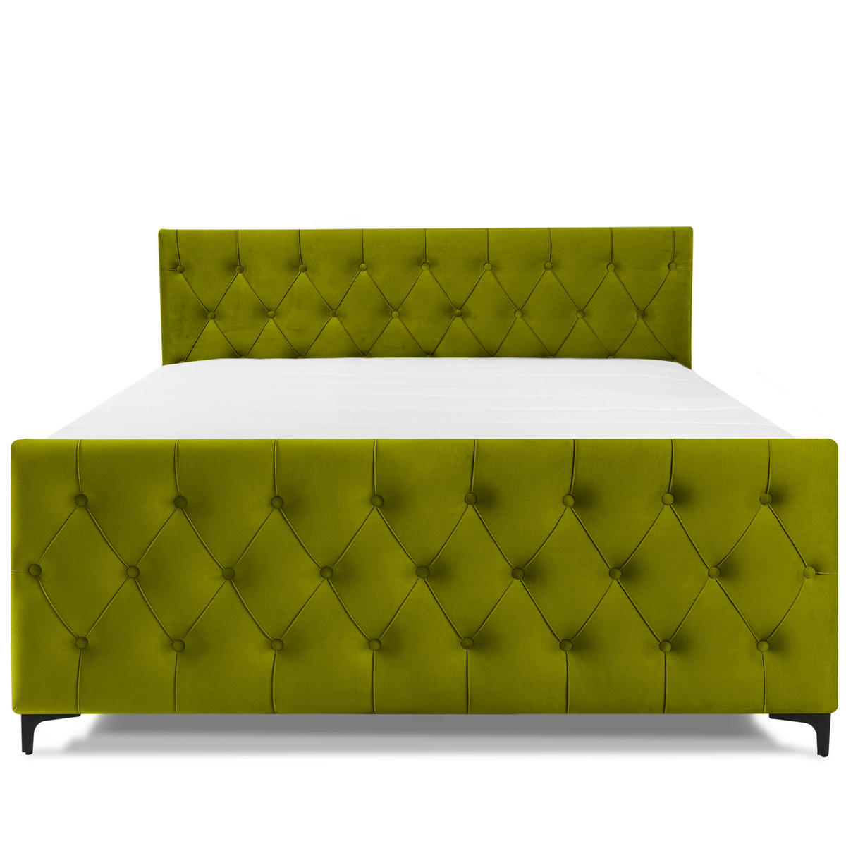 POLSTERBETT ARDEA, Oliv - Schwarz/Olivgrün, Holz/Holzwerkstoff (160/200cm) - KONSIMO®