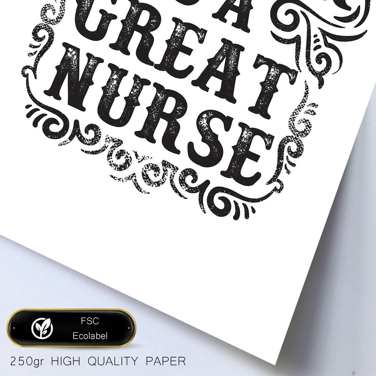 POSTER Set Mit 6 Krankenschwester In Rustikale Zitate A3 & A4 Weißer Rahmen - Weiß, Papier (29/3cm) - Nacnic