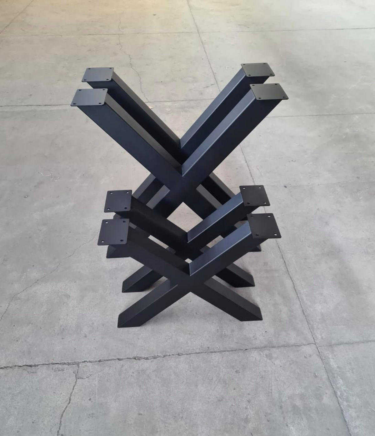 TISCHBEINE Loft 8 × 45 cm Schwarz - Schwarz, Holz (8/45/8cm) - Design Möbel