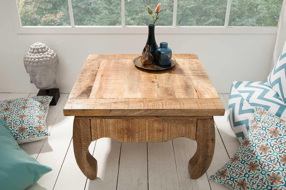 COUCHTISCH OPIUM ANTIQUE Mango rechteckig Natur 60cm - Goldfarben/Braun, Holz (60/60/41cm) - riess-ambiente