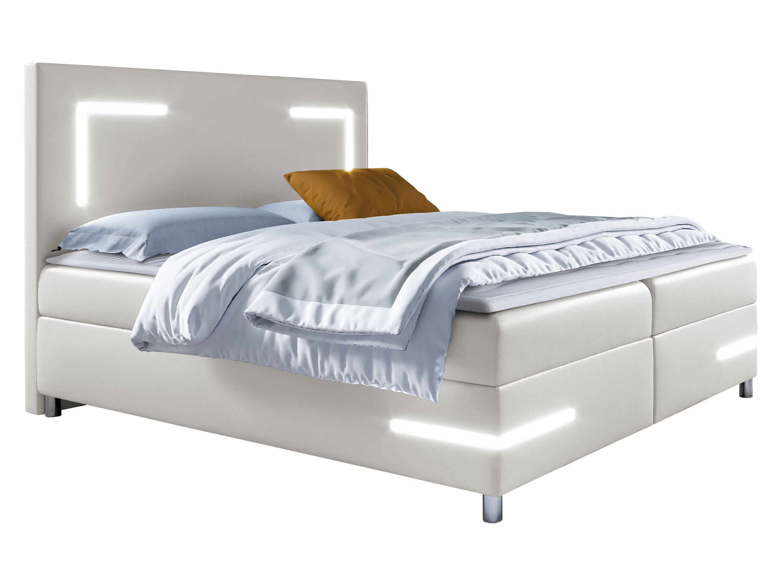 BOXBETT Delos LED - Weiß, Holz (200/200cm) - MIRJAN24