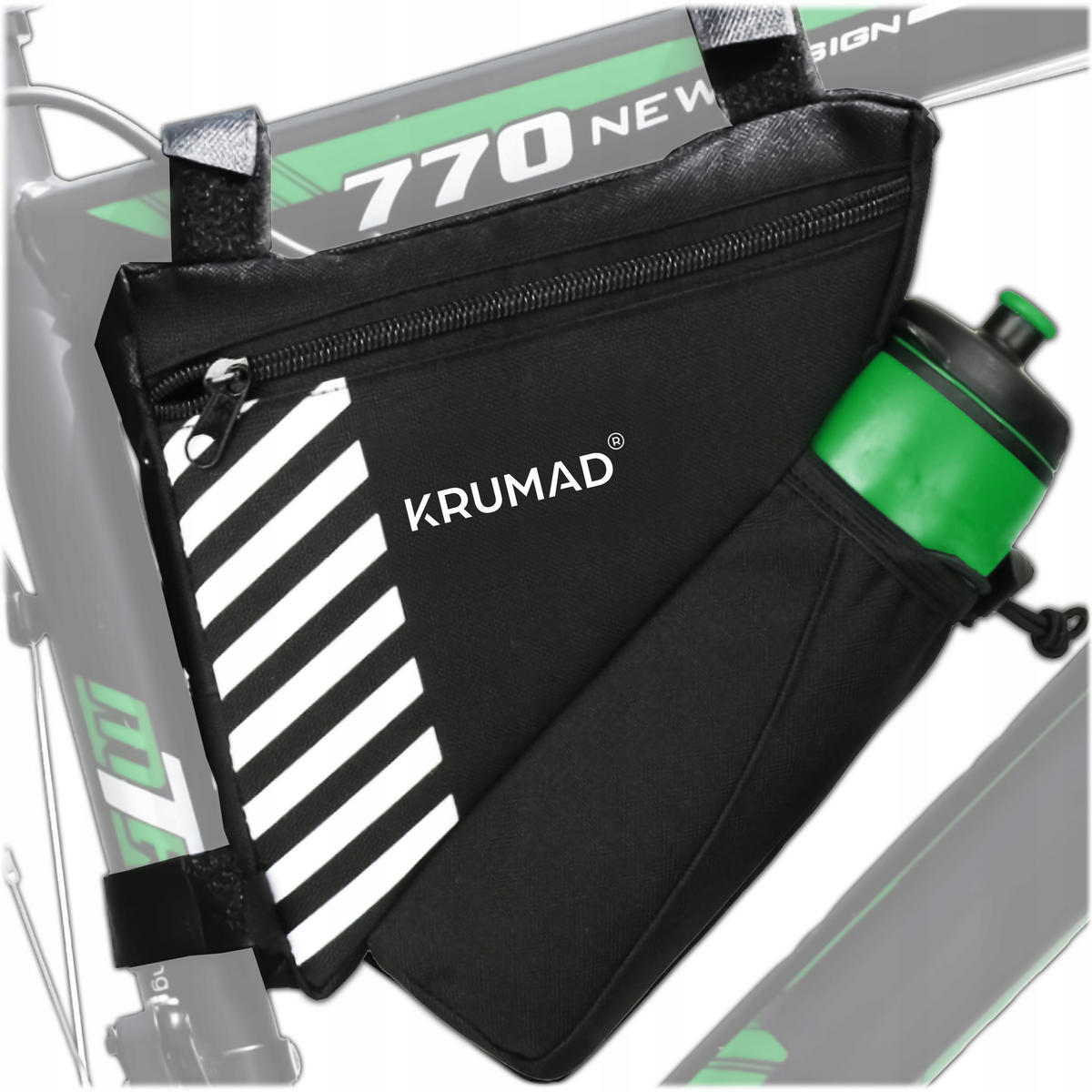 FAHRRADRAHMENTASCHE Dreiecktasche Wasserdicht Satteltasche für Fahrrad - Schwarz, Textil (20.5/18/5cm) - KRUMAD