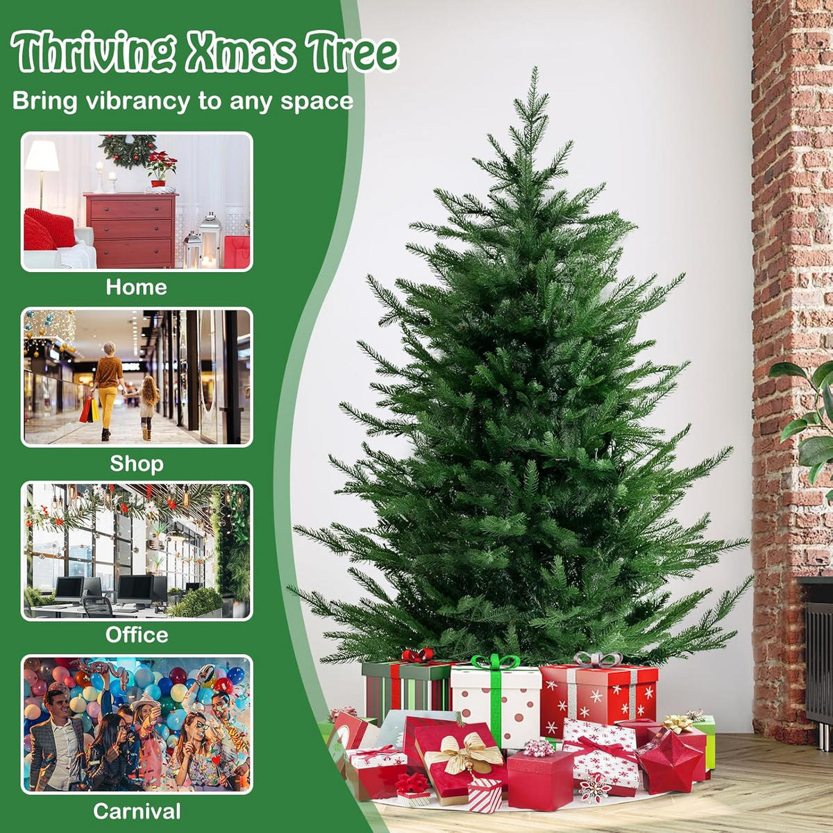 WEIHNACHTSBAUM 136cm Grün - Grün, Kunststoff (136cm) - COSTWAY