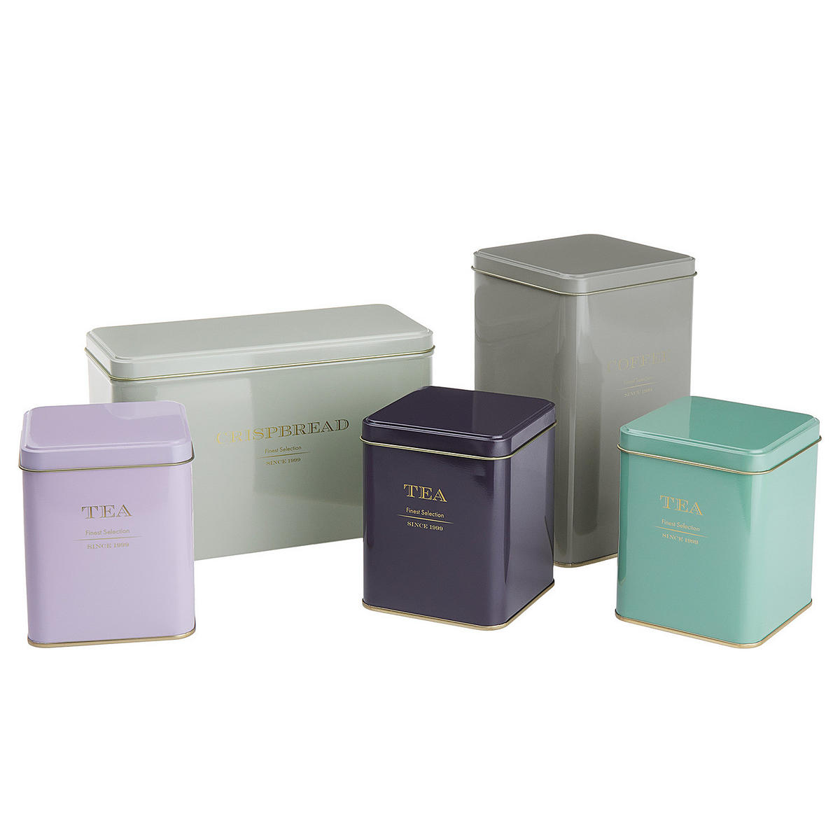 TEEDOSE (6er Set) Tin Tin - Lila, Metall (9/11/9cm) - Butlers