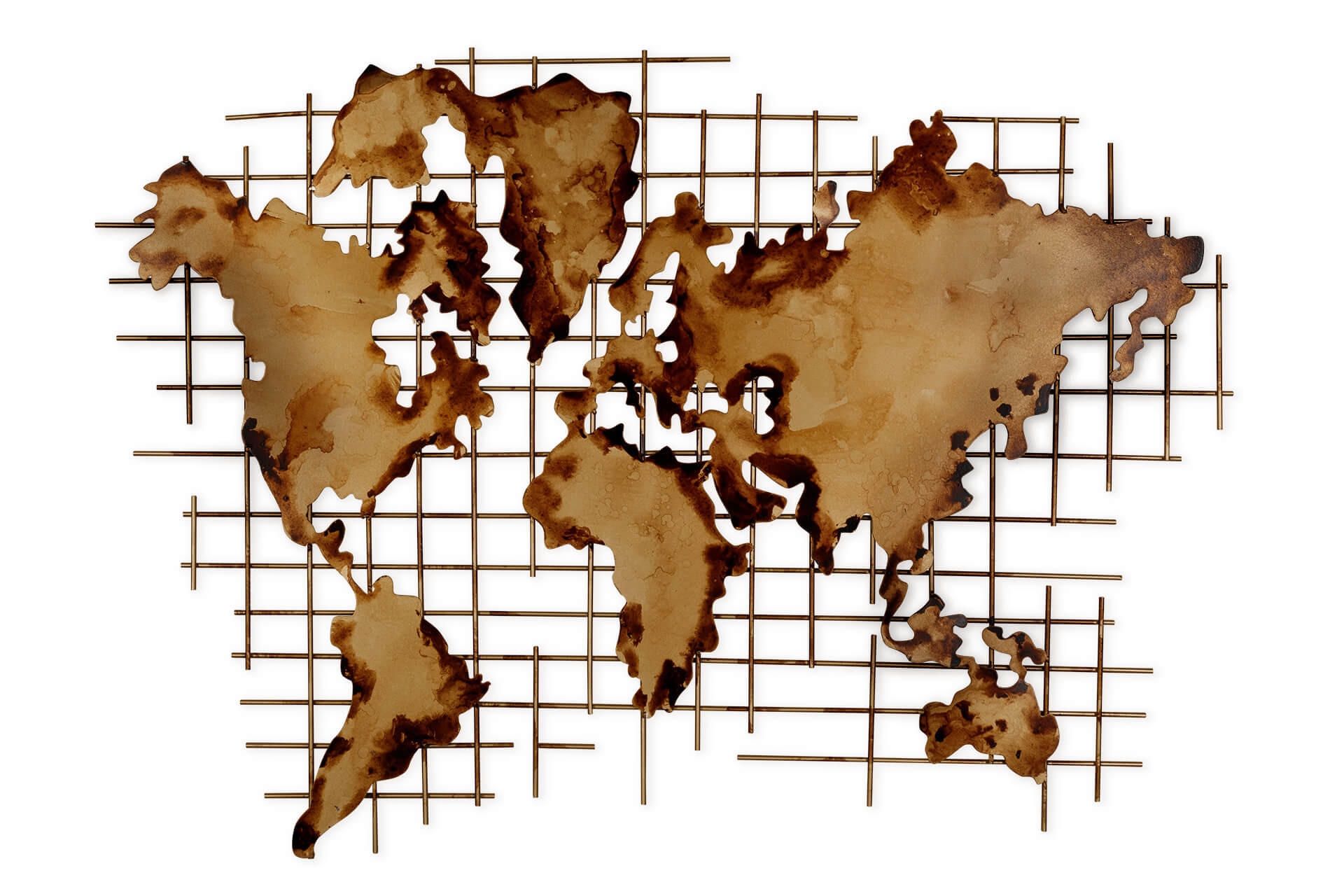 WANDDEKO Gold 100/75 cm - Beige/Goldfarben, Metall (3/75/3cm) - KUNSTLOFT