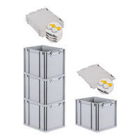 EUROBOX 4x Nextgen Economy Mit Scharnierdeckel Grau/Gelb Griffe Geschlossen 30 Liter - Gelb, Kunststoff (30/32/40cm) - PROREGAL