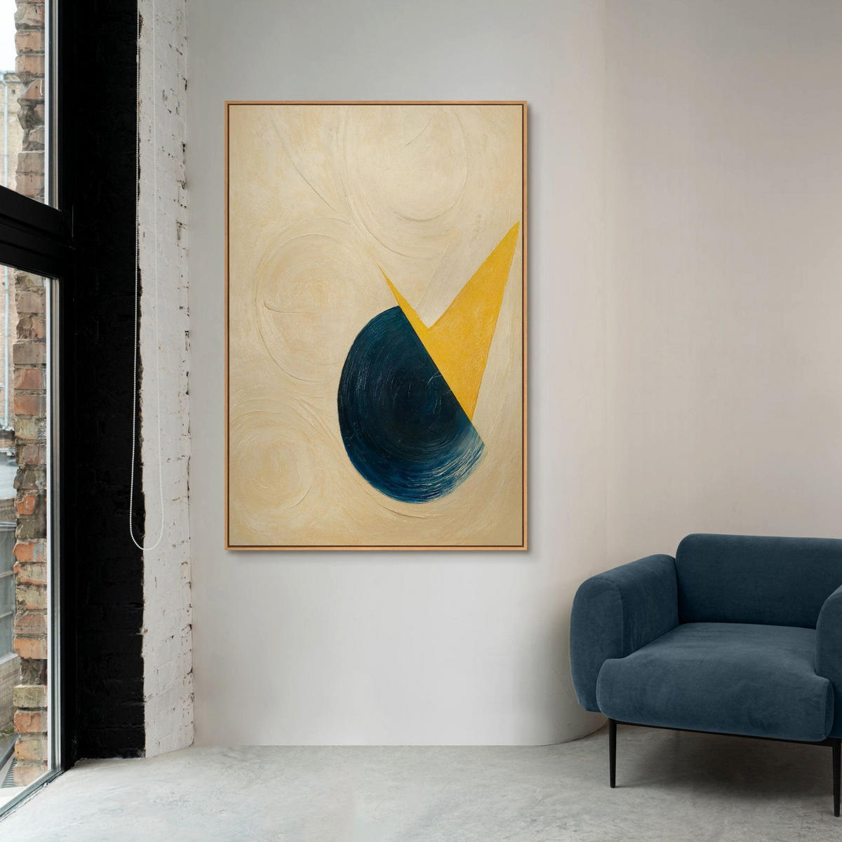 GEMÄLDE Schnitt durch den Horizont Schattenfugenrahmen Eichefarben 120x80 cm - Eichefarben, Holz (120/80cm) - YS-art gallery