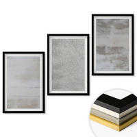 WANDBILDER 3er-Set - 40x60 cm Schwarzer Rahmen - Moderne minimalistische Texturen - Schwarz, Kunststoff (40/60cm) - ArtPrintCave