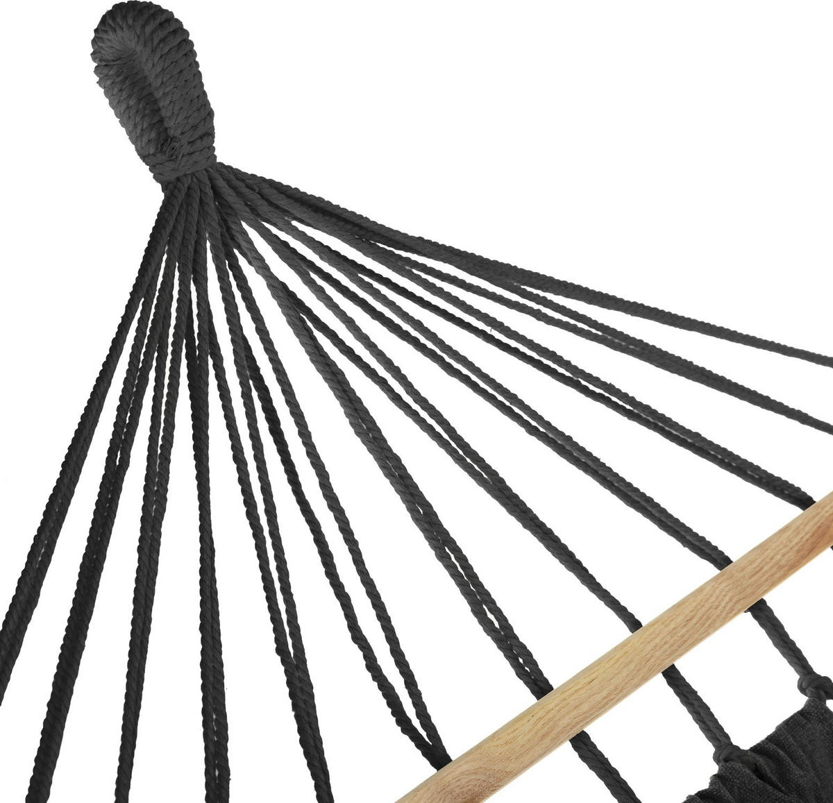 HÄNGEMATTE mit Kissen, 200/150 cm, bis 200 kg, für 2 Personen - Dunkelgrau, Textil (200/1/150cm) - Outtec