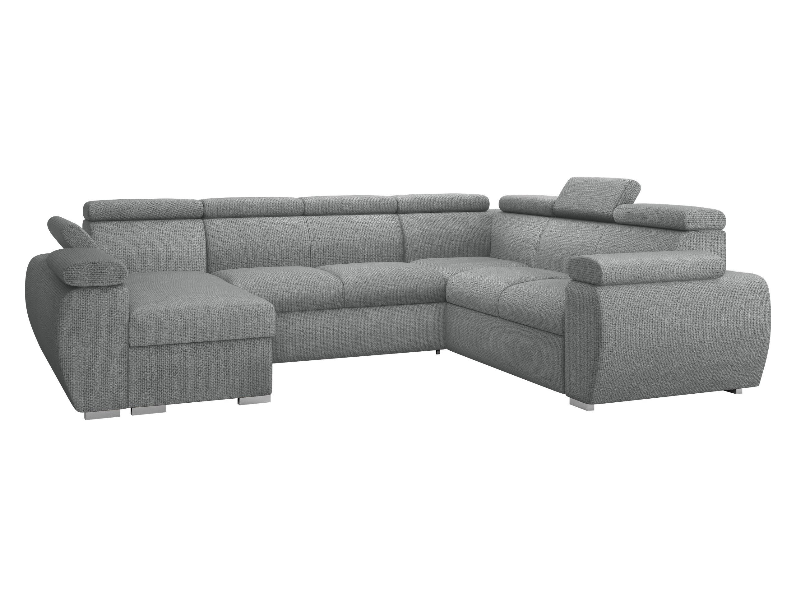 WOHNLANDSCHAFT Boston U, Seite: Links - LC+2P+R+2R - Chromfarben/Dunkelgrau, Holz/Textil (325/98/260cm) - MIRJAN24