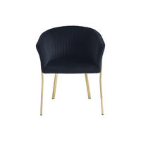 STUHL - 61 cm x 57 cm - Samt, Stoff - Schwarz - ZAOVA - Schwarz, Textil (61/76/57cm) - Vente-Unique