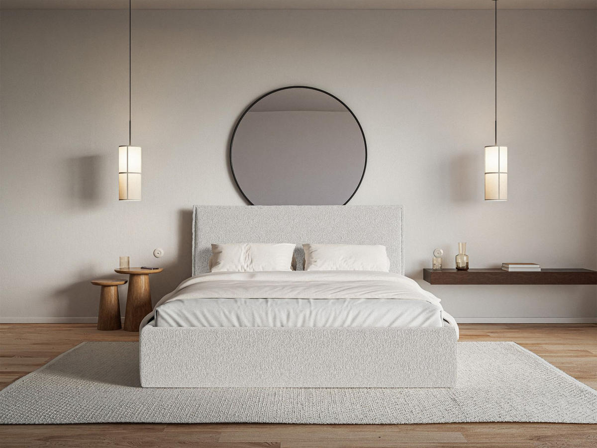 POLSTERBETT Softie Slim Hellgrau Chenille 200x200 - Hellgrau, Textil (200/200cm) - Selsey