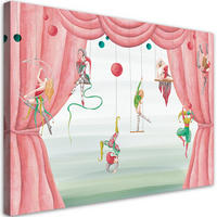 WANDBILD zirkusakrobat - Rot, Textil (60/40cm) - Feeby