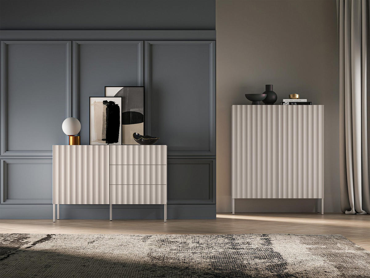 SIDEBOARD Derriva Hellbeige 113 cm - Ecru/Beige, Holzwerkstoff/Metall (113.1/76.7/37.2cm) - Selsey