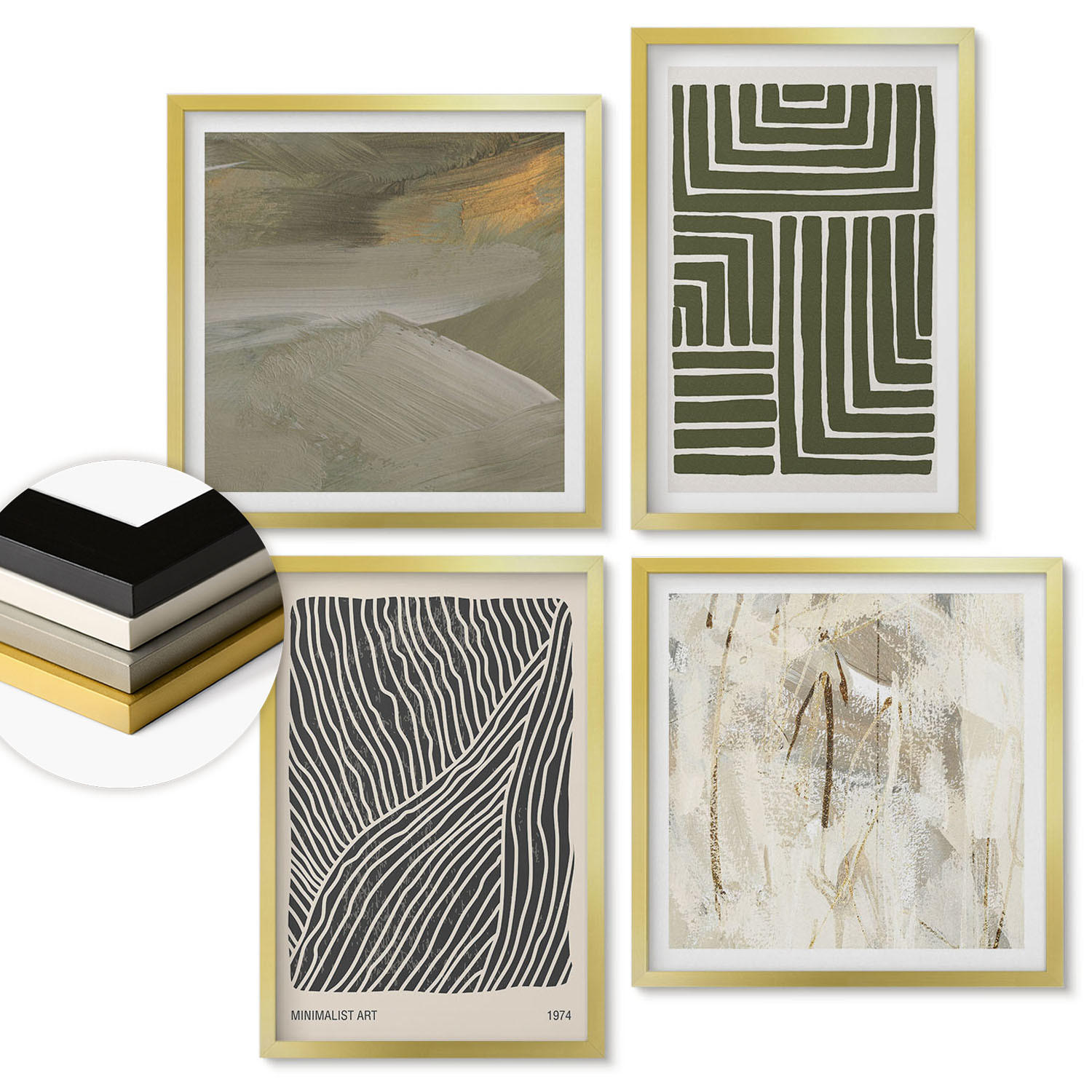 ArtPrintCave Wandbilder Gold 50x50 cm