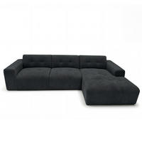 ECKSOFA L Form Corlu Schwarz 310/165/78 cm – stilvolle kleine Eckcouch Rechts - Schwarz, Kunststoff/Textil (165/310cm) - AX Living