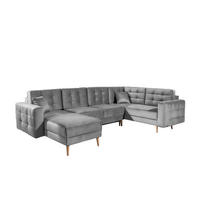 WOHNLANDSCHAFT mit Schlaffunktion, beidseitig montierbar - Pinienfarben/Grau, Holz/Textil (326/92/202cm) - Eltap