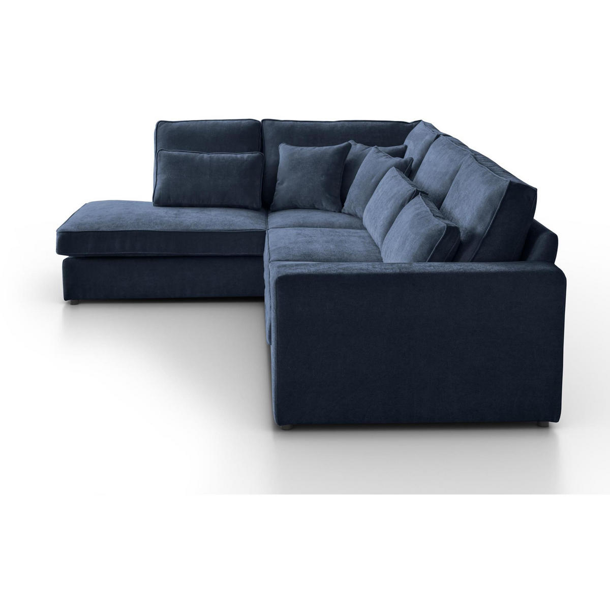 ECKSOFA Parma ohne Schlaffunktion dunkelblau links - Schwarz/Dunkelblau, Textil (314/224cm) - Beautysofa