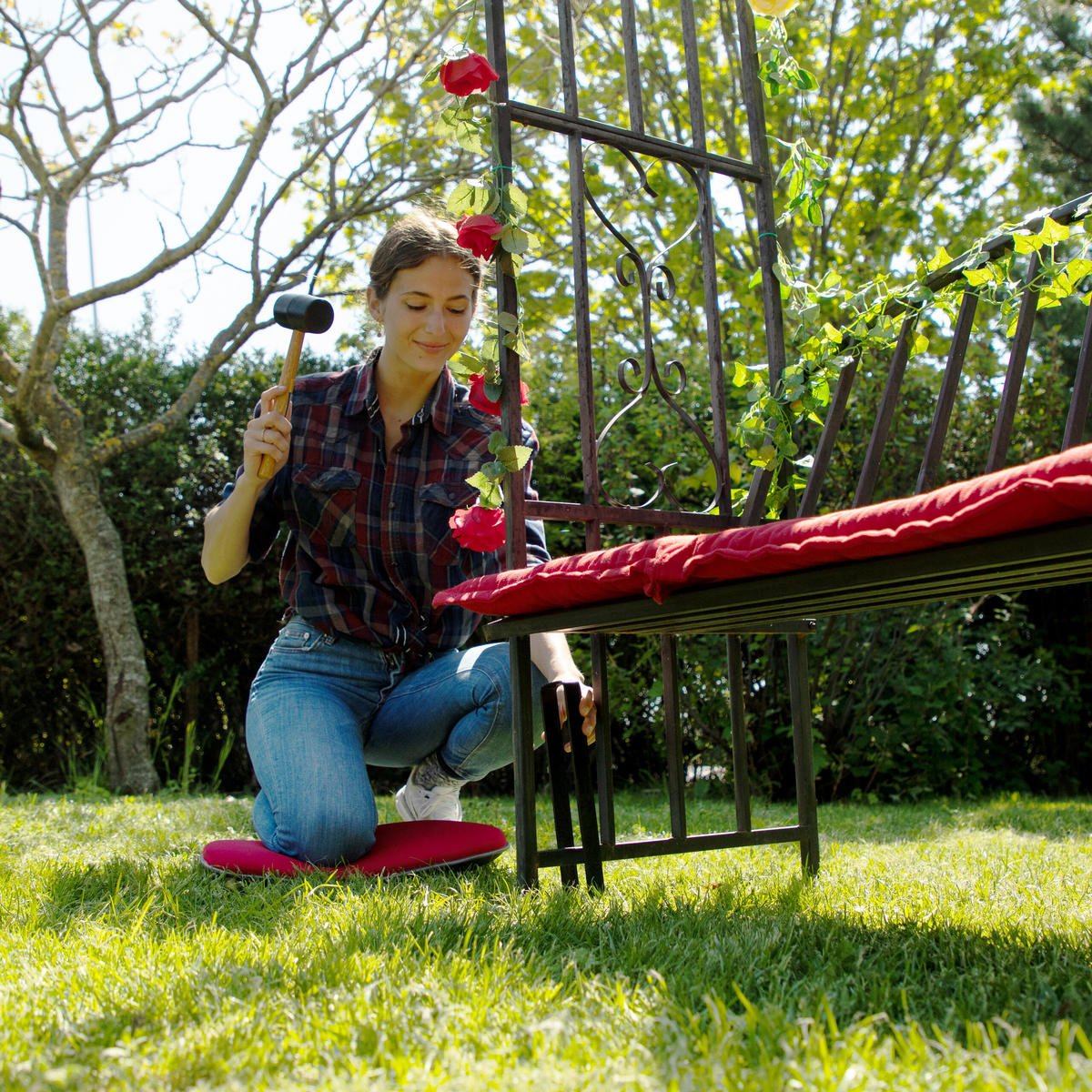 6XBODENANKER - Schwarz, Metall (6/30/2.5cm) - Relaxdays