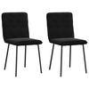 ESSZIMMERSTÜHLE 2 Stk. Schwarz Samt 45*54*83cm - Schwarz, Metall (45/83/54cm) - ZMH