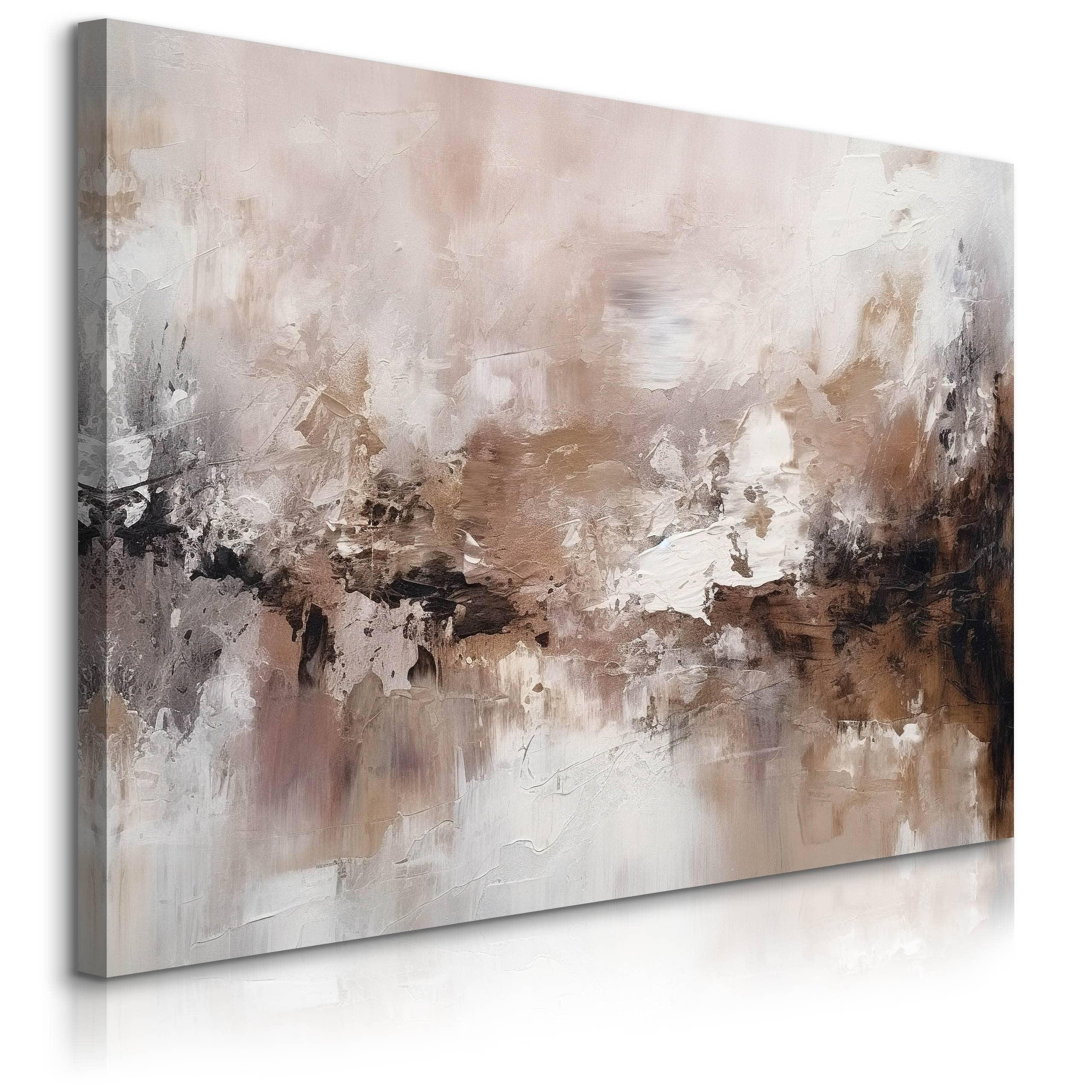 LEINWANDBILD Abstraktion Moderne Kunst 30/20 cm - Beige/Braun, Textil (30/20cm) - Muralo