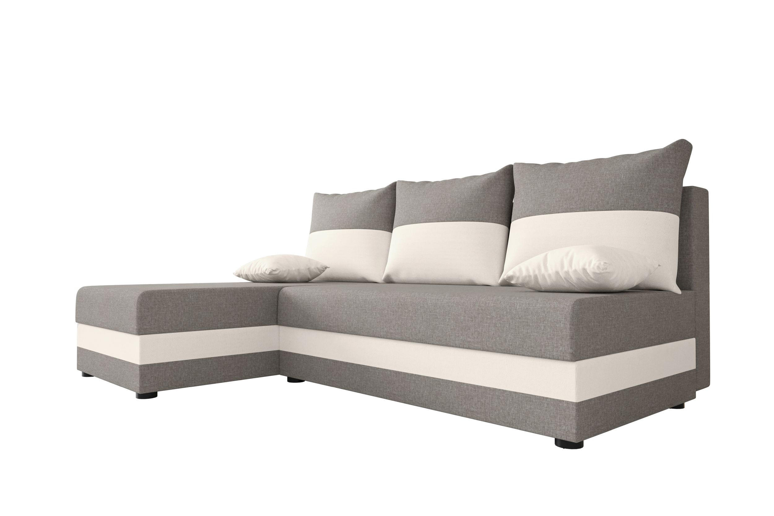 ECKSOFA HEWLET L Sawana 21+01 Links mit Schlaffunktion - Grau, Textil (200/140cm) - Bedante