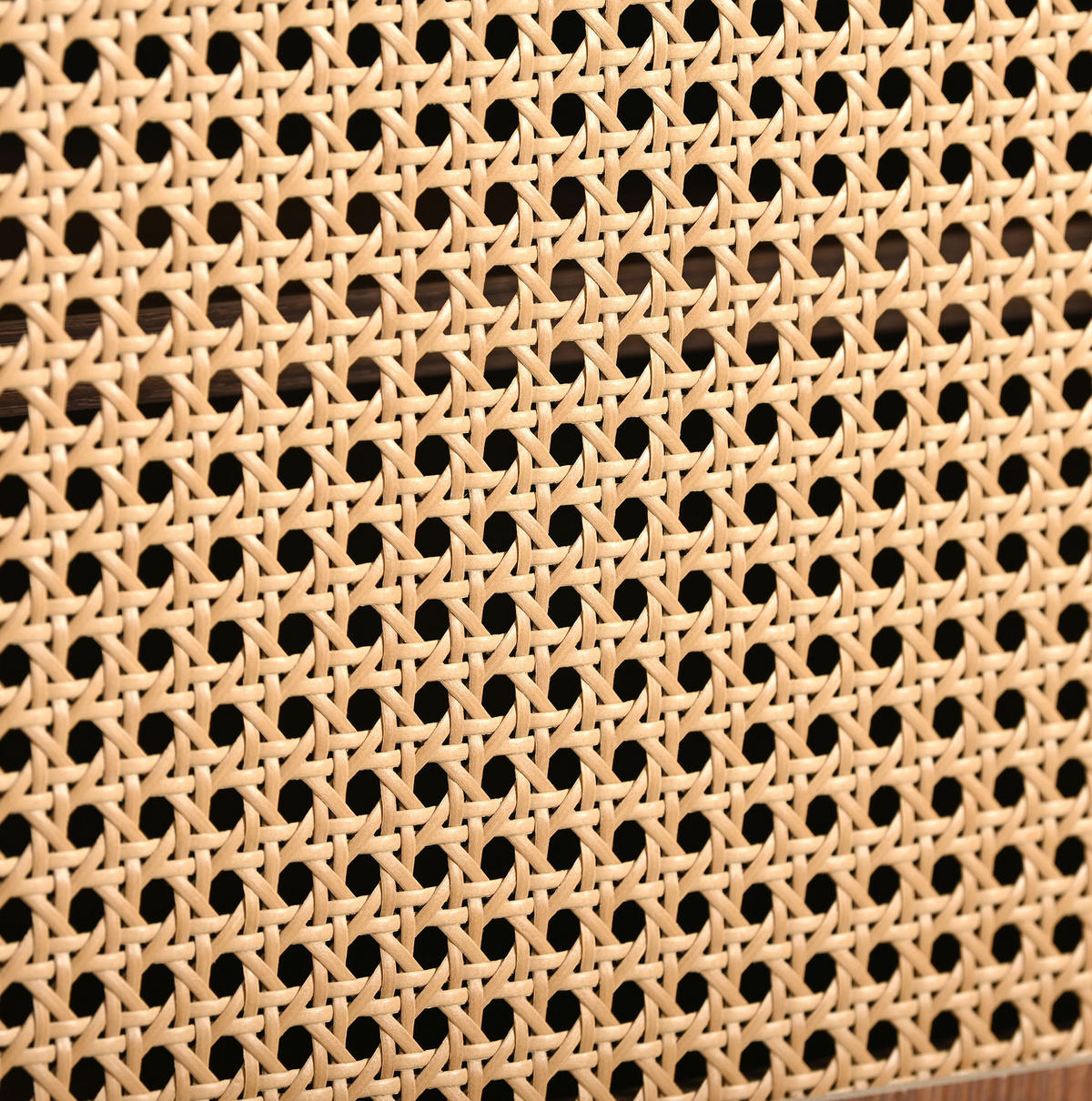 LOWBOARD 160/40/60 cm in Walnuss mit Rattan-Schiebetüren und 2 Schubladen - Weiß, Holzwerkstoff (160/60/40cm) - Flora Grace
