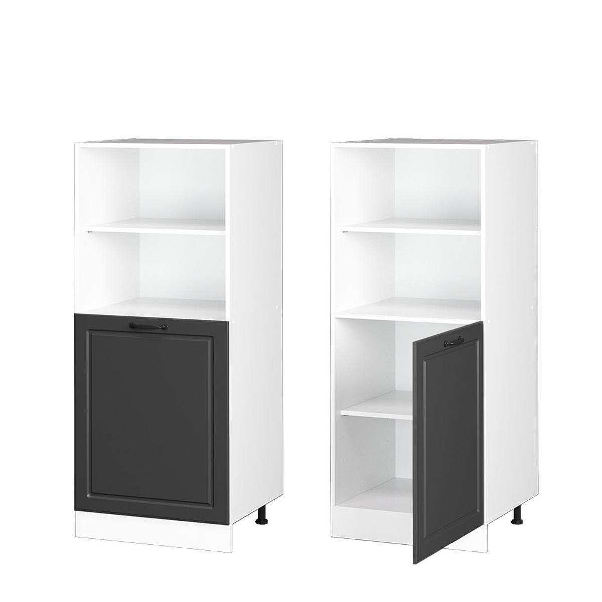 HERDUMBAUSCHRANK R-Line Anthrazit Landhaus 60 cm - Dunkelgrau/Anthrazit, Holzwerkstoff (60/143/57cm) - Vicco