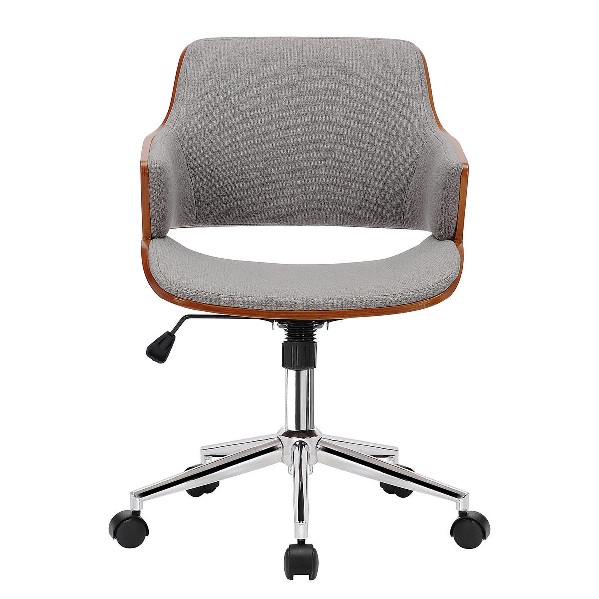 BÜRODREHSTUHL - Webstoff / Sperrholz - Grau, Holzwerkstoff/Textil (54/82/60cm) - home24