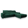 ECKSOFA NOTO R-S Grün Velours-Stoff mit Schlaffunktion - Grün, Holz (267/190cm) - MASSENO