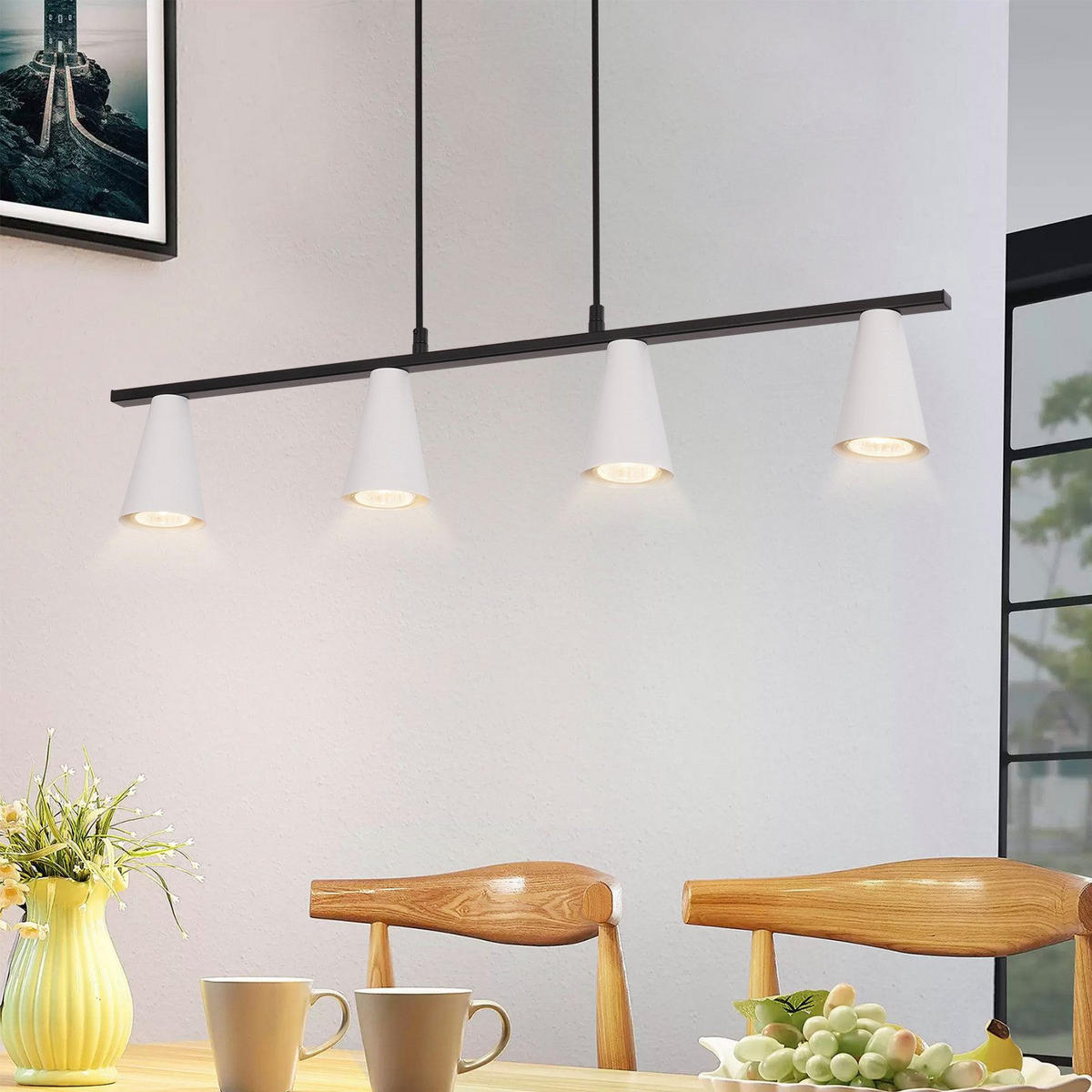 PENDELLEUCHTE Luke 70/7/160 cm - Weiß, Metall (70/7/160cm) - ZMH